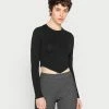Even&Odd Damen CROPPED LONG SLEEVE WITH POINTY HEM - Langarmshirt - Black -Even&Odd Verkäufe 2024 f03a36fdb5064fd0ad6879f0fe3ec948