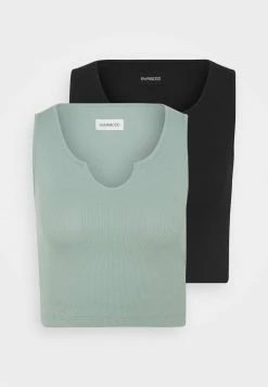 Even&Odd Damen 2 PACK - Top - Black/green -Even&Odd Verkäufe 2024 f420cfdcb6ca4b028d7aa2bded78f4ed