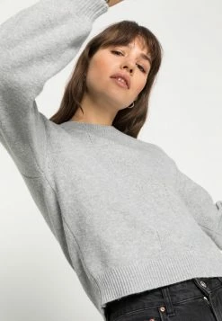 Even&Odd Damen POINTELLE CREW NECK JUMPER - Strickpullover - Mottled Light Grey -Even&Odd Verkäufe 2024 f5c89ae76c1d4c40b0de82ba0e453646