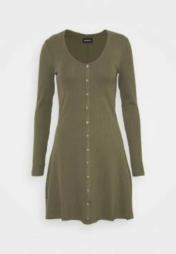 Even&Odd Ribbed Button Through Mini Dress - Strickkleid - Green | Damen -Even&Odd Verkäufe 2024 f67e40c5fe454e3085585e19061be4e5