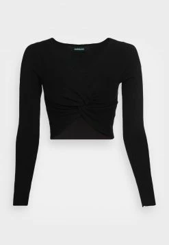 Even&Odd Damen WRAP FRONT JUMPER - Strickpullover - Black -Even&Odd Verkäufe 2024 f83cc644fb1142c1ace46a185380b816